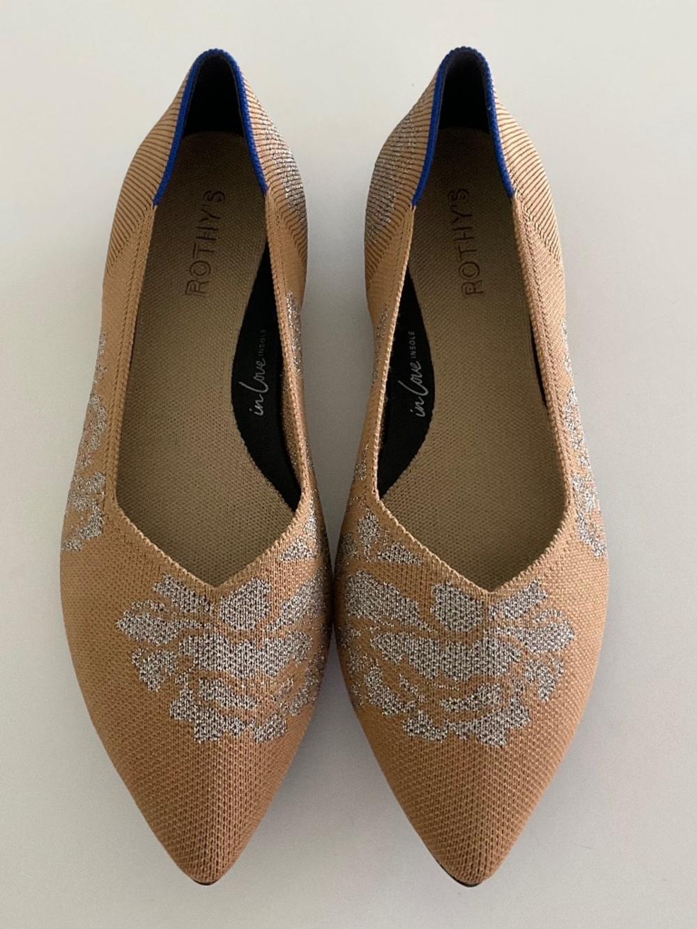 ROTHY’S The Point II Camel W/Metallic Silver Size 11